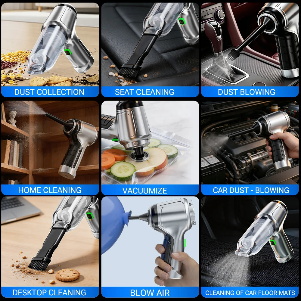 SZUK 15000PA Portable Car Vacuum Cleaner Poweful Handheld  Cleaning Machine Strong Suction Wireless Mini Vacuum Cleaner for Car