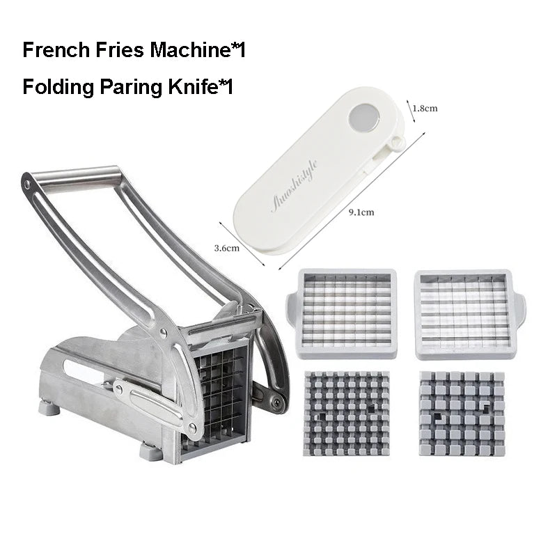 Manual Cutter French Fries Slicer Stainless Steel Potato Chips Maker Meat Chopper Dicer Cutting Machine Cooking Tool For Kitchen