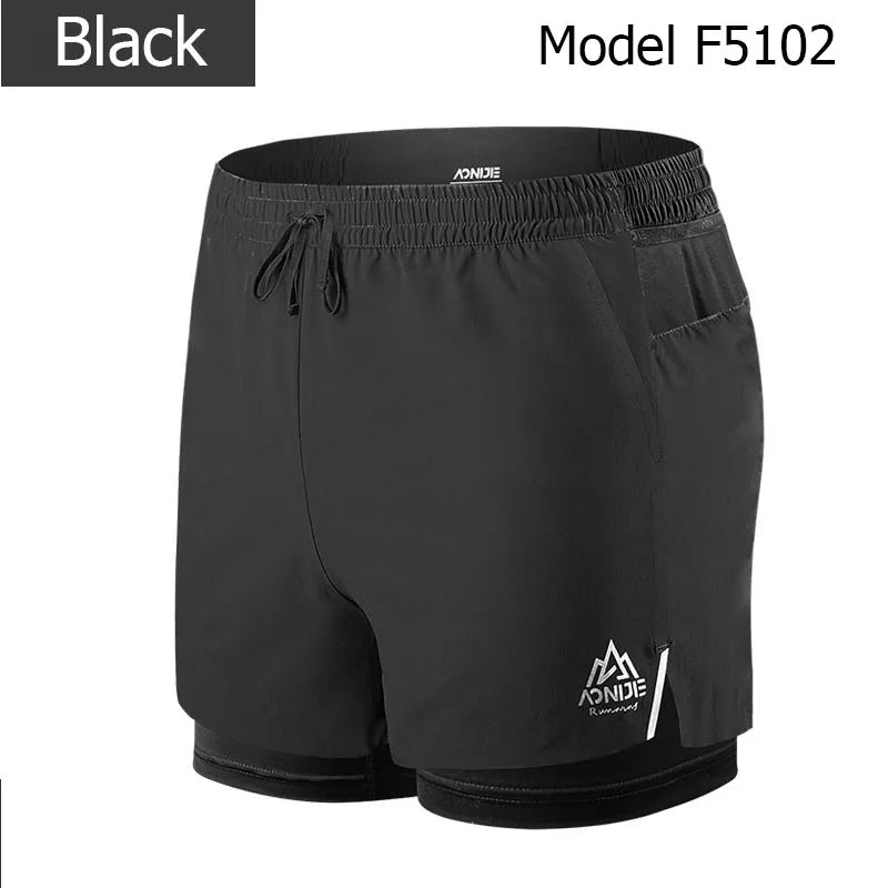 AONIJIE F5102 Men Quick Dry Sports Shorts Trunks Athletic Shorts With Lining Prevent Wardrobe Malf For Running Gym Soccer Tennis