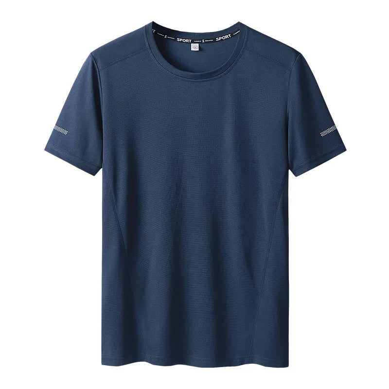 Plus Size 6xl 7xl 8xl 9xl Summer Big Tops Tees Quick Dry Slim Fit T-shirt Men Sport Mesh Short Sleeve Oversized Men's T Shirts