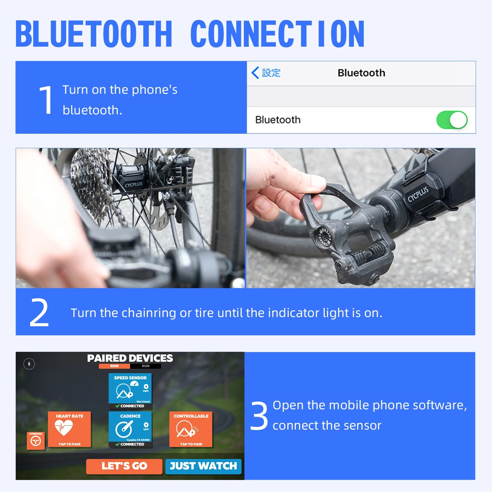 CYCPLUS Dual Cadence & Speed Sensor – ANT+ & Bluetooth