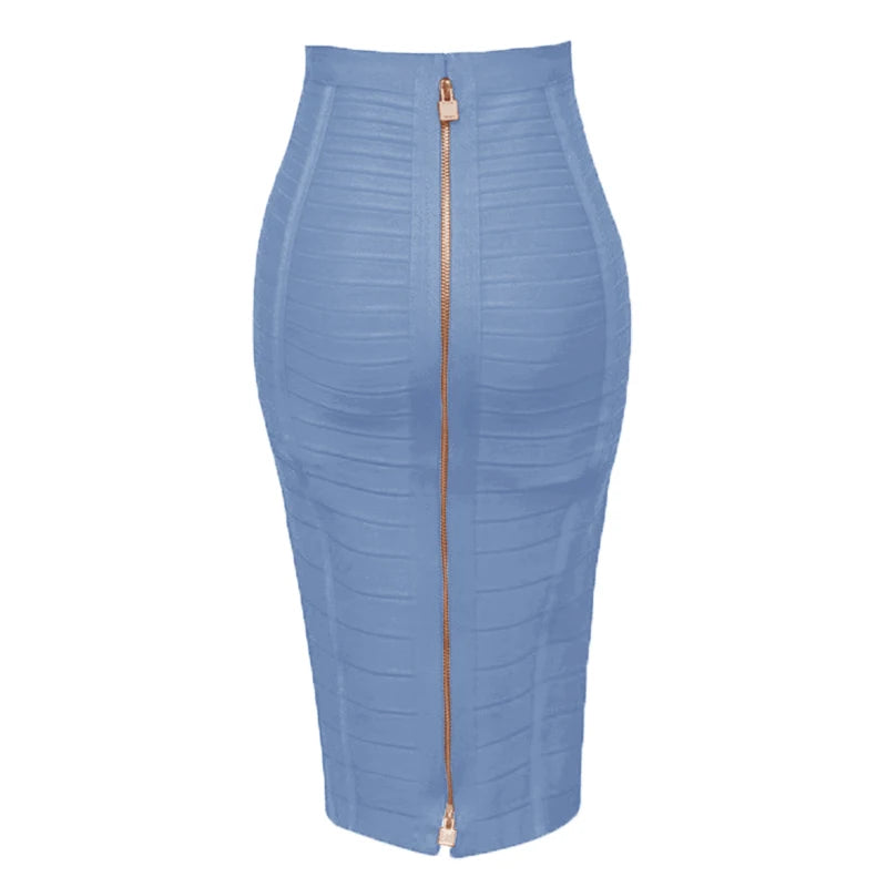13 Colors Women Summer Fashion Sexy Black Red Beige White Bandage Skirt 2021 Knitted Elastic Sweet Candy Color Pencil Skirt