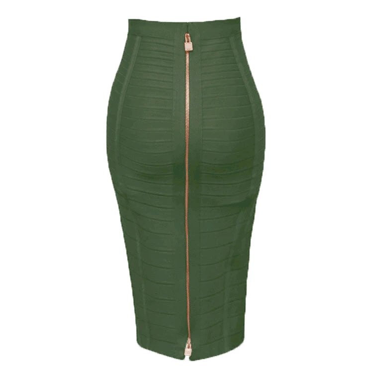 13 Colors Women Summer Fashion Sexy Black Red Beige White Bandage Skirt 2021 Knitted Elastic Sweet Candy Color Pencil Skirt