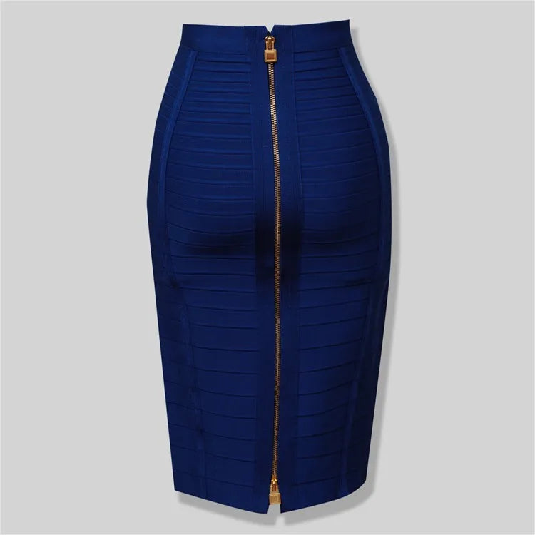 13 Colors Women Summer Fashion Sexy Black Red Beige White Bandage Skirt 2021 Knitted Elastic Sweet Candy Color Pencil Skirt