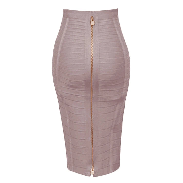 13 Colors Women Summer Fashion Sexy Black Red Beige White Bandage Skirt 2021 Knitted Elastic Sweet Candy Color Pencil Skirt