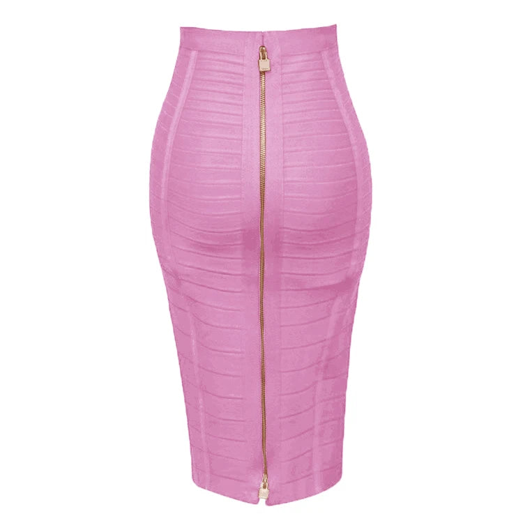 13 Colors Women Summer Fashion Sexy Black Red Beige White Bandage Skirt 2021 Knitted Elastic Sweet Candy Color Pencil Skirt
