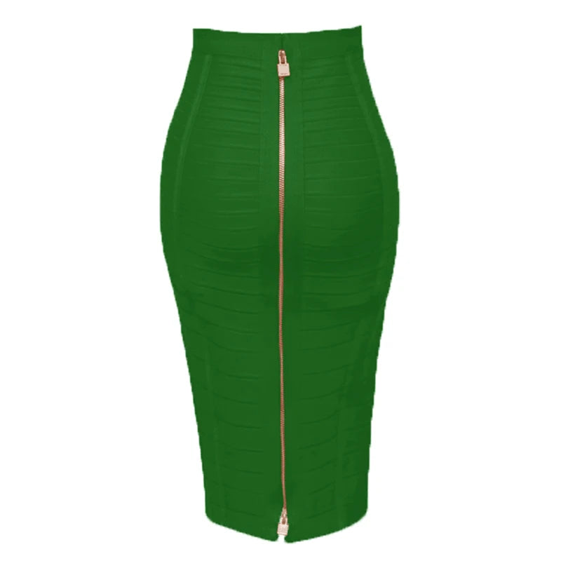 13 Colors Women Summer Fashion Sexy Black Red Beige White Bandage Skirt 2021 Knitted Elastic Sweet Candy Color Pencil Skirt