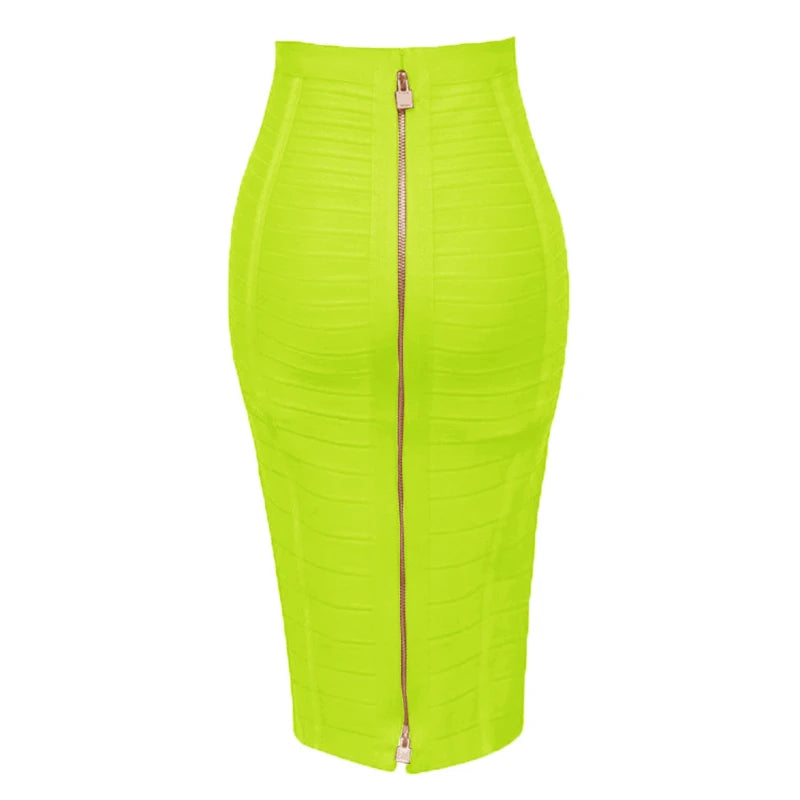13 Colors Women Summer Fashion Sexy Black Red Beige White Bandage Skirt 2021 Knitted Elastic Sweet Candy Color Pencil Skirt