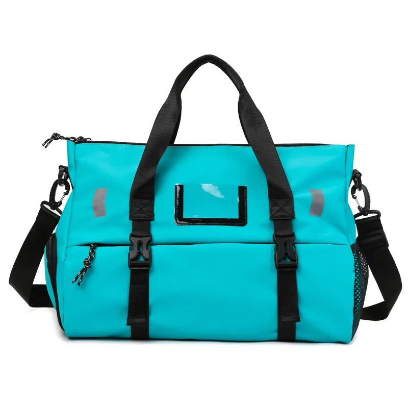 Sports Bag For Women Gym Bag Dry Wet Swim Bags Large Waterproof Nylon Yoga Mat Bag with Shoe Compartent Light Weekend Travel Bag