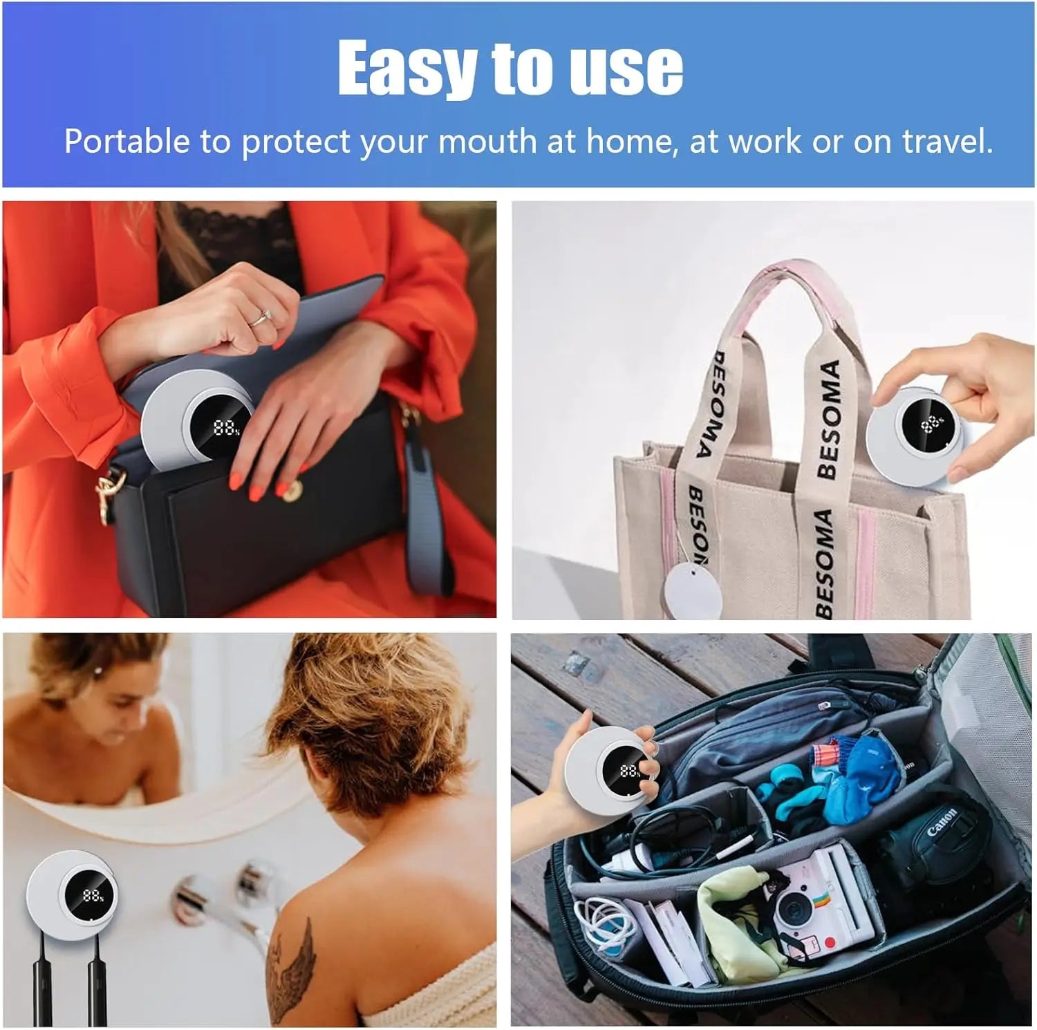 Punch Free Wall Mounted UV Toothbrush Sterilizer Dryer USB Rechargeable Induction Disinfect Toothbrush Holder for Bathroom