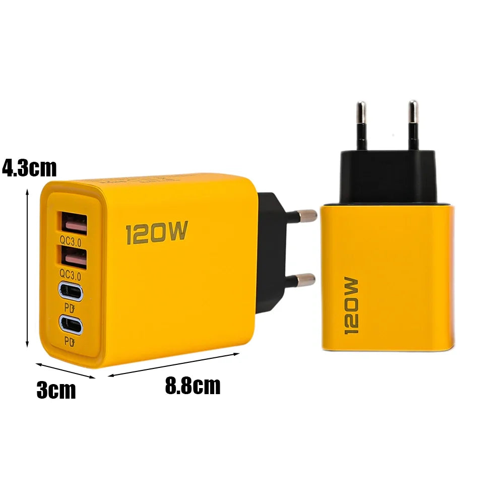 120W 4-Port Fast Wall Charger