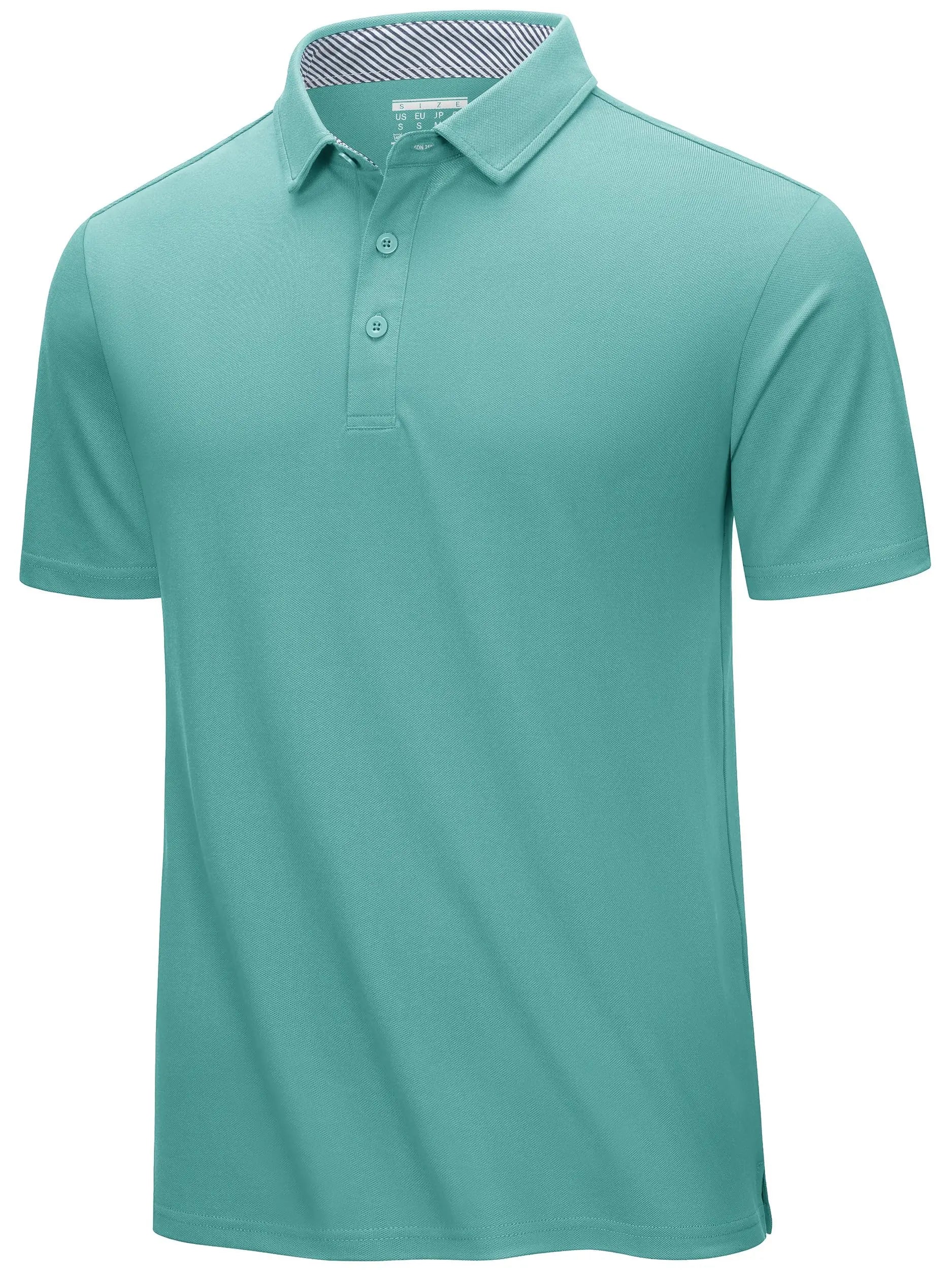 TACVASEN Summer Cotton Blend Golf Polos Shirts Mens Work Polo T-shirts Quick Dry Casual Short Sleeve Pullover Tops Outdoor Tee