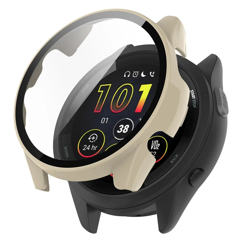 PC Case+Tempered Glass For Garmin Forerunner 265 265S 965 955 255 255S Forerunner 255 255S 955 965 Screen Protector Watch Cover