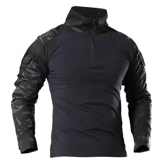 Men's Outdoor Tactical Hiking T-Shirts,Hunting Camouflage Long Sleeve Hunting Climbing Shirt,Male Breathable Sport Clothes