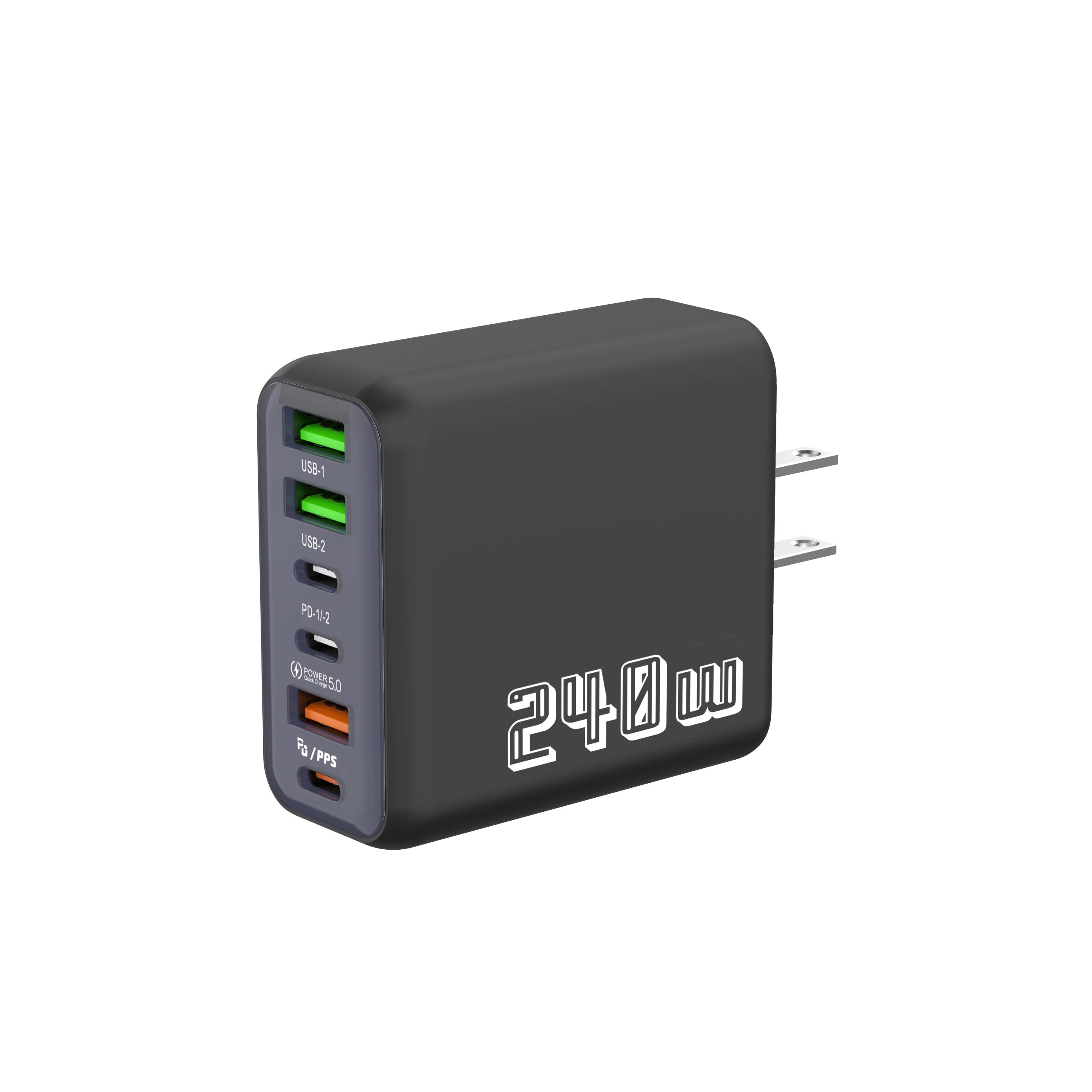 240W Super Fast Charger UK 6-Port USB-C PD PPS QC5 Multi Device Charging Station Wall Charger Adapter For iPhone Samsung xiaomi