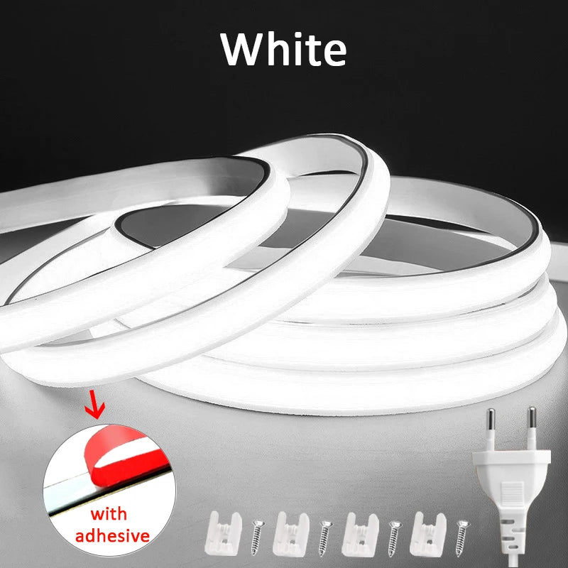 220V Led Strip High Brightness COB LED Strip 220V Flexible Ribbon for Room Bedroom Kitchen Lighting