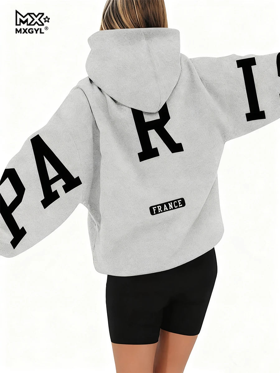European And American Loose Casual Pullover Hoodie Sweatshirt Coat Printed Letter Pattern High Street Hip-Hop Trendy Men Women
