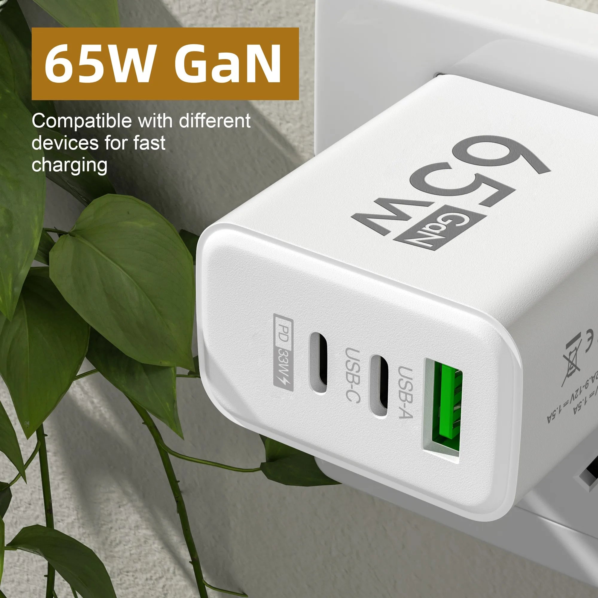 65W GaN 3-Port Fast Charger