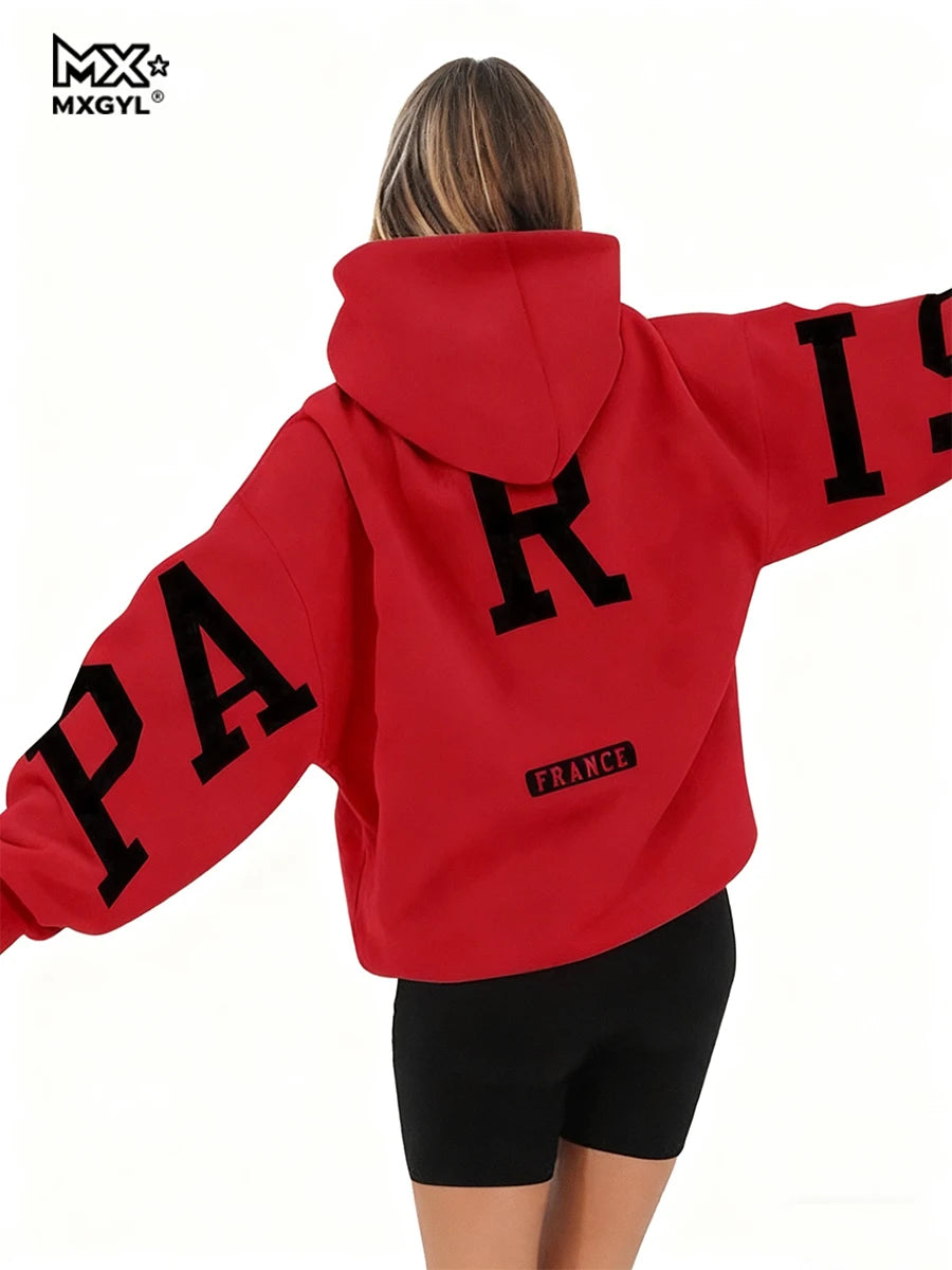 European And American Loose Casual Pullover Hoodie Sweatshirt Coat Printed Letter Pattern High Street Hip-Hop Trendy Men Women