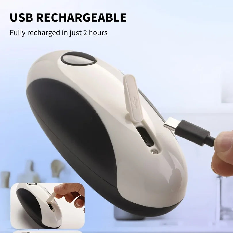 Cordless electric can opener, USB-C kitchen tool, with smooth cutting safety edge, stable grip handle, one-button automatic