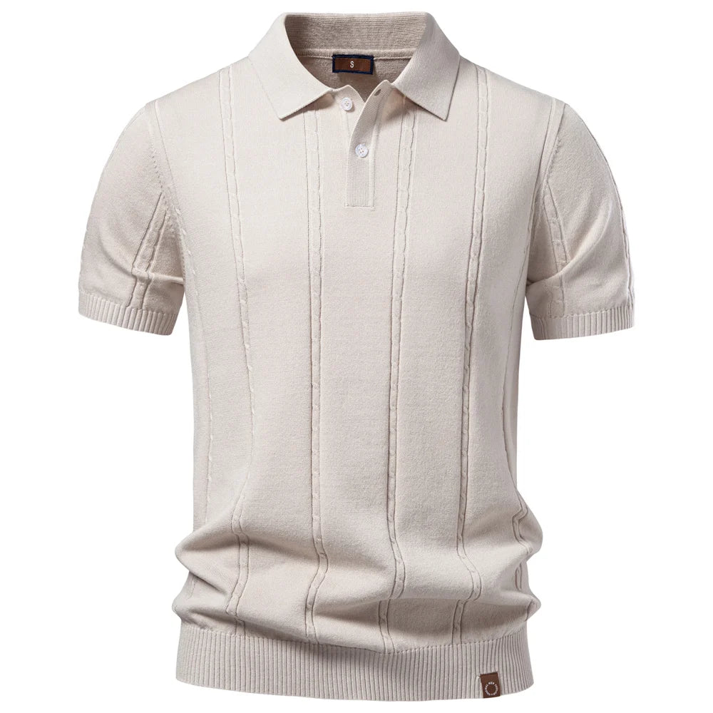 AIOPESON Men's Stripe Golf Polo Shirt Old Money Cool Silk Fabric Short Sleeve Icy Touch Breathable Casual Summer Top