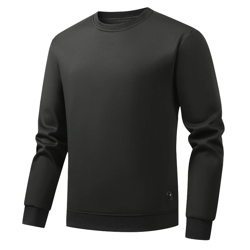 New 7-Zone Heating Intelligent Temperature Control Electric Round Neck Hoodie Men'S Autumn Winter Casual Thick Warm Pullover Top