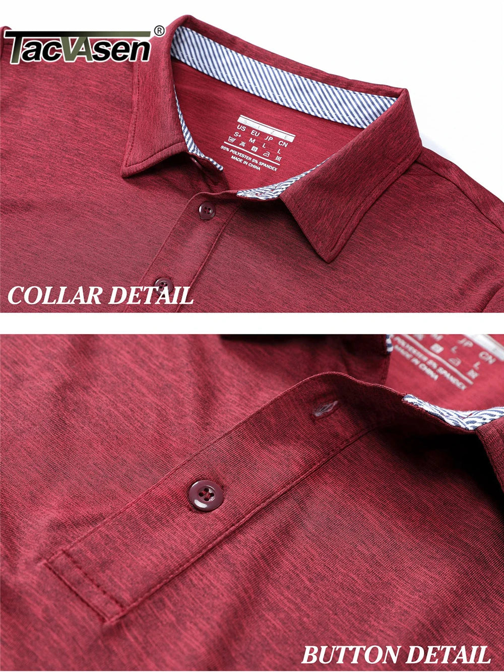 TACVASEN Summer Polo T-shirts Mens Casual Short Sleeve Shirts 3 Buttons Down Quick Dry Breathable Golf Fishing Pullover Workwear