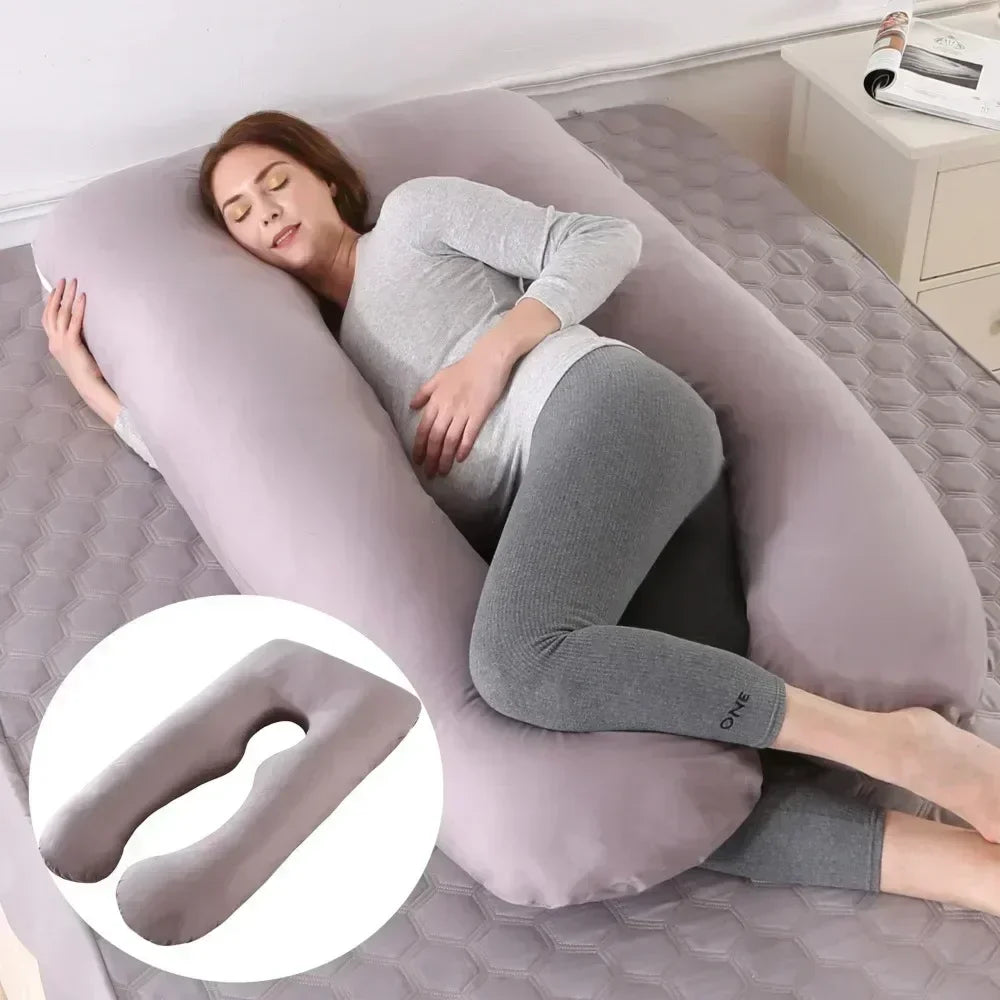 Pregnant Women Sleeping Support Pillow Cotton Pillowcase U Shape Maternity Pillows Pregnancy Side Sleeper Bedding No Filler