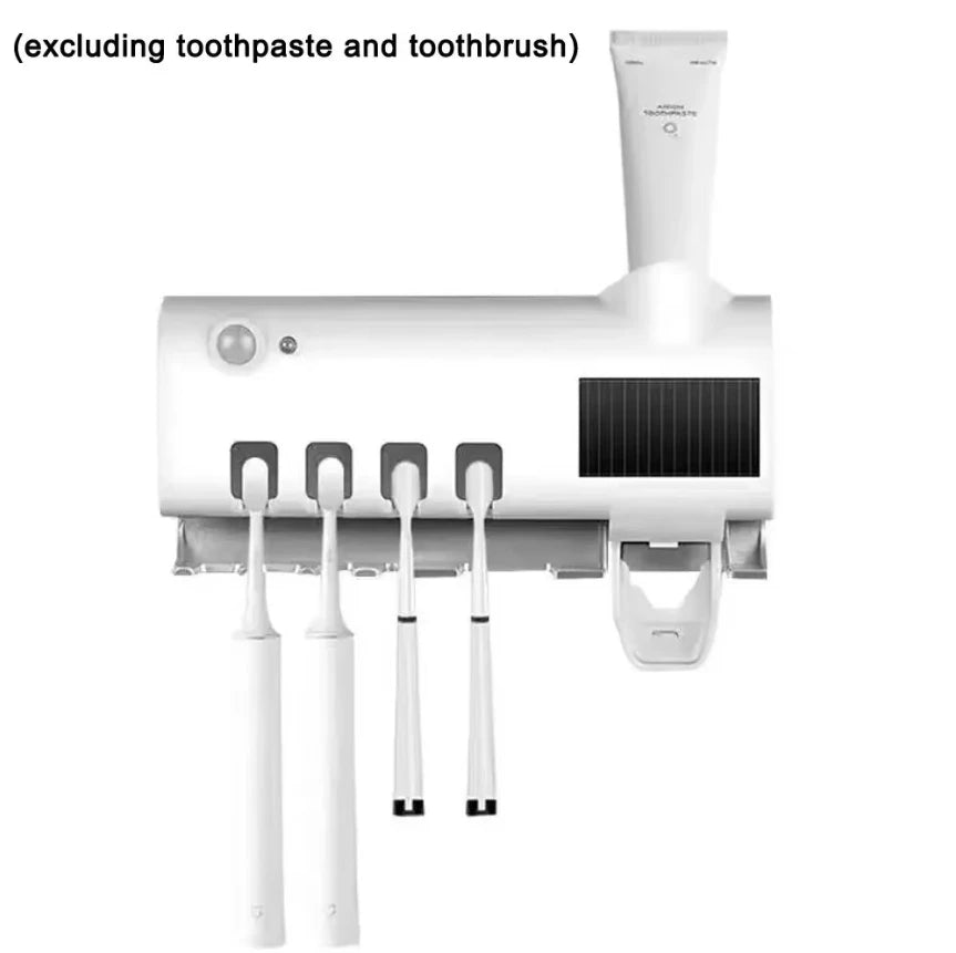 UV Toothbrush Sterilizer with Auto Toothpaste Dispenser