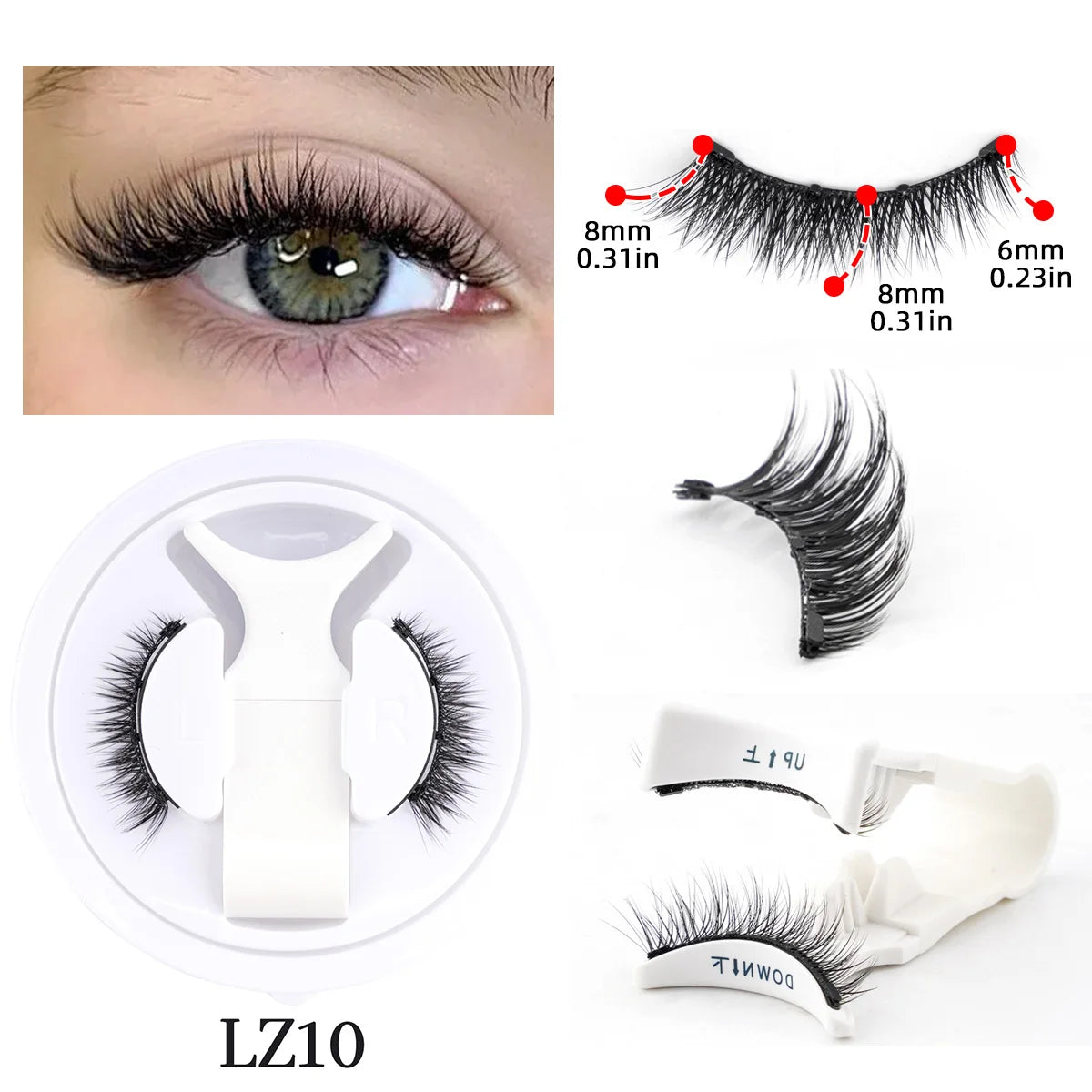 Magnetic Faux Mink Eyelashes with Tweezers