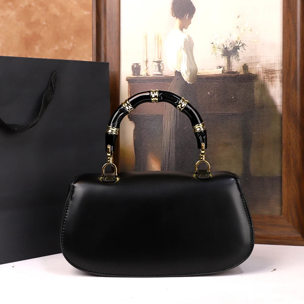 The 2025 new bamboo joint hand-held saddle bag is a versatile and high-end small single-shoulder crossbody bag for women