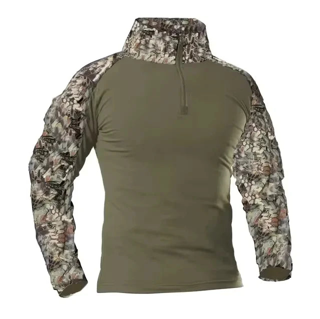 Men's Outdoor Tactical Hiking T-Shirts,Hunting Camouflage Long Sleeve Hunting Climbing Shirt,Male Breathable Sport Clothes