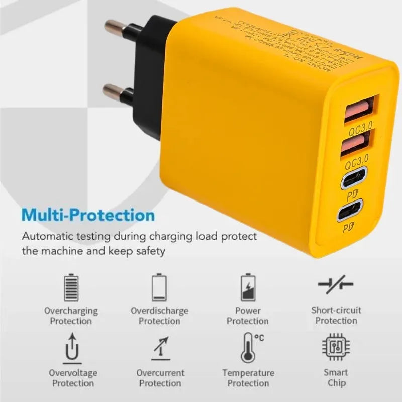 120W 4-Port Fast Wall Charger
