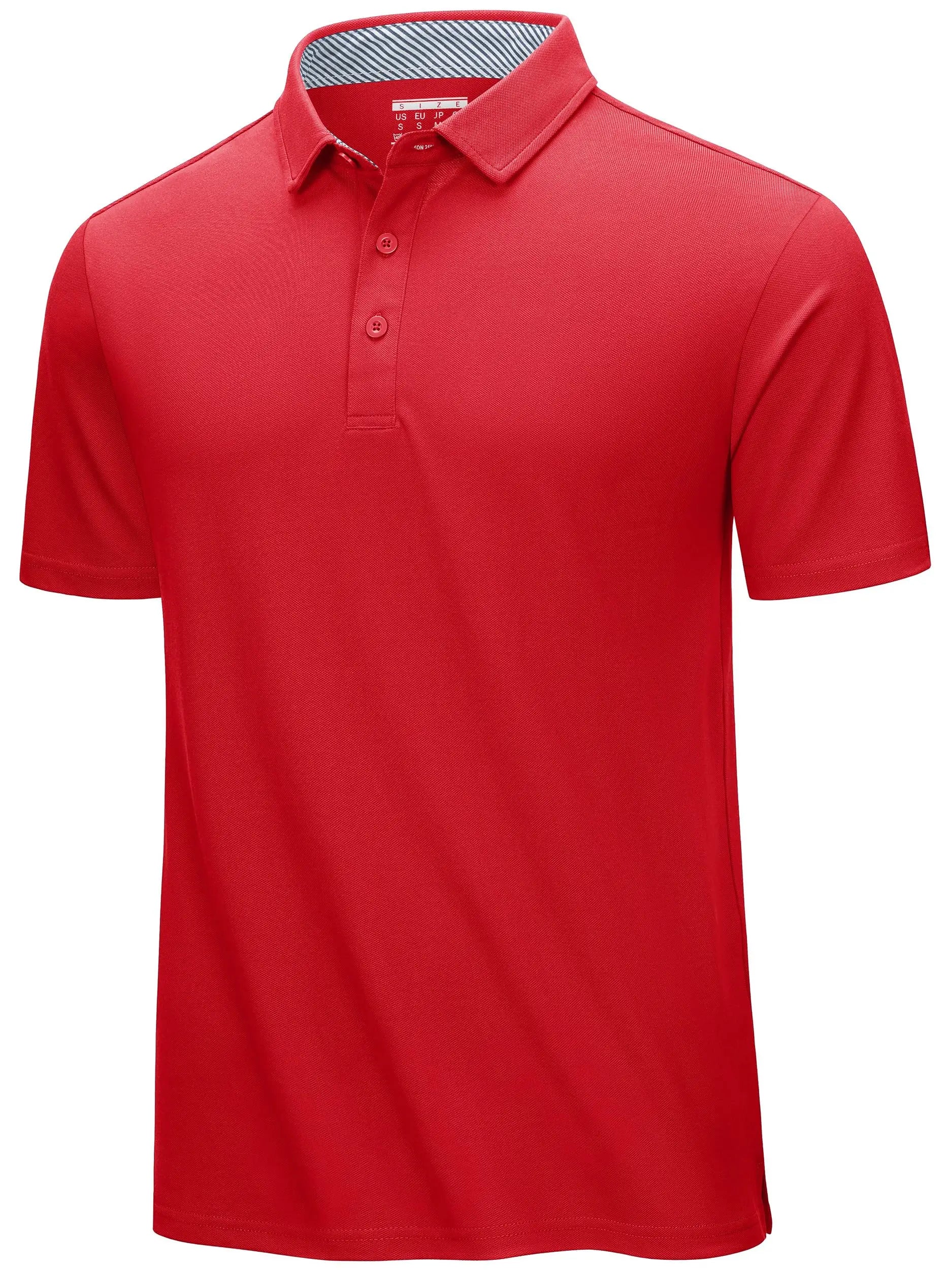 TACVASEN Summer Cotton Blend Golf Polos Shirts Mens Work Polo T-shirts Quick Dry Casual Short Sleeve Pullover Tops Outdoor Tee