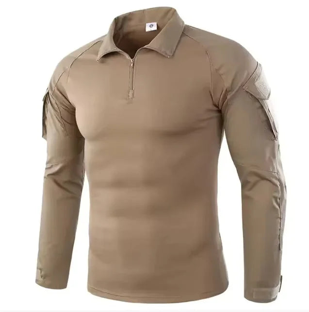 Men's Outdoor Tactical Hiking T-Shirts,Hunting Camouflage Long Sleeve Hunting Climbing Shirt,Male Breathable Sport Clothes