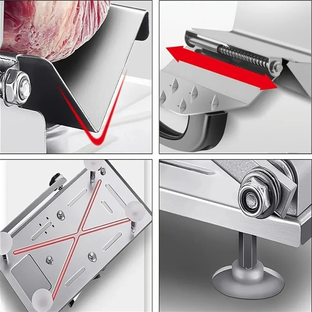 Portable Manual For Slice Bone Cutting Knife Frozen Meat Slicing Knife Stainless Steel Household Vegetable Food Slicer