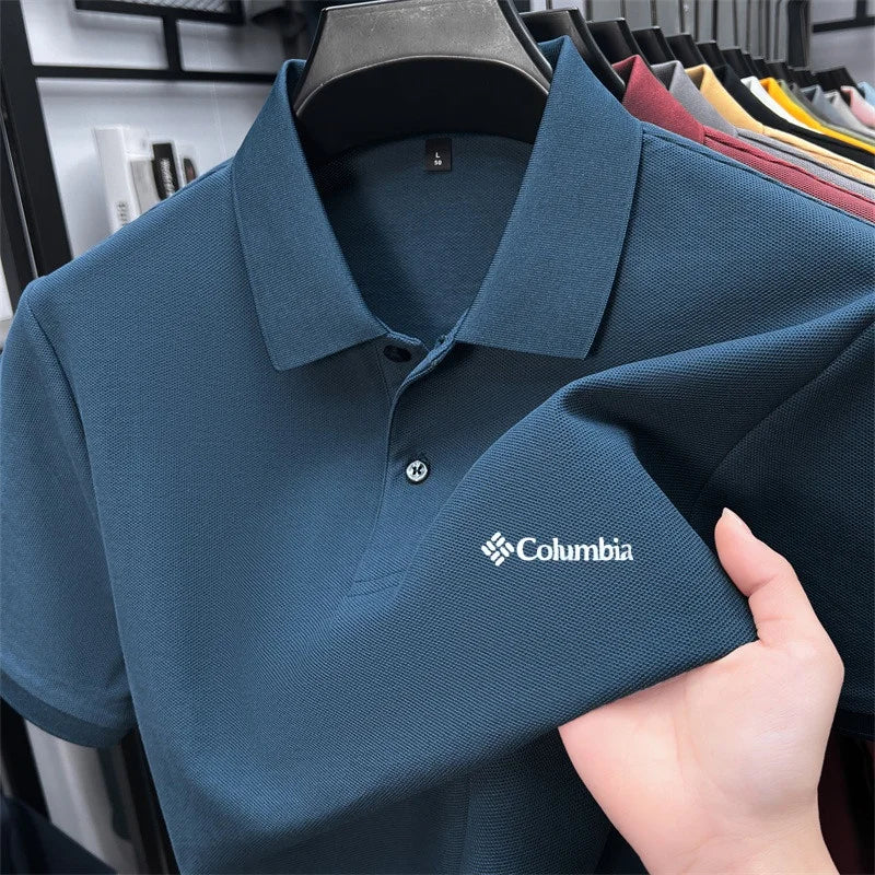 Cotton100% Men's Summer Luxury High Quality Short Sleeves Polo Shirt Letter Printing 25colors Brand T-Shirt Business Men's Wear