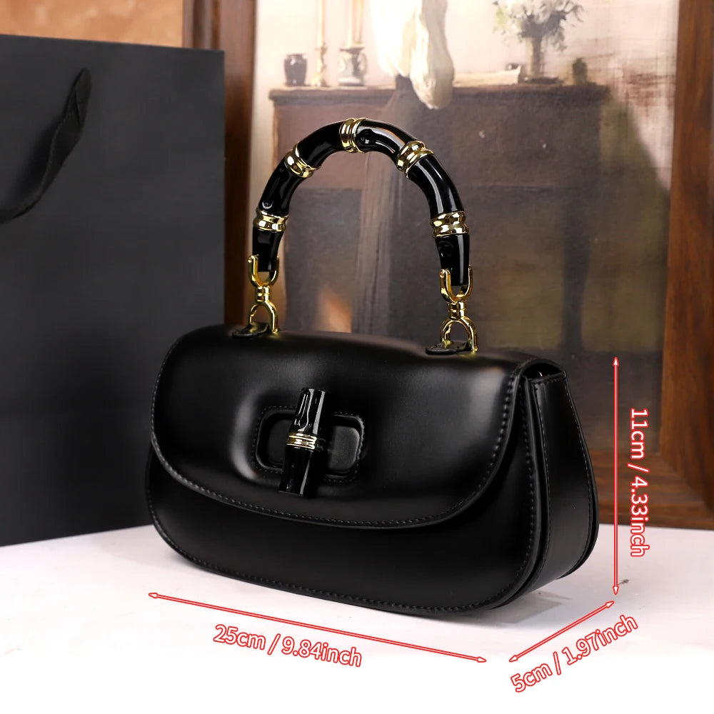 The 2025 new bamboo joint hand-held saddle bag is a versatile and high-end small single-shoulder crossbody bag for women