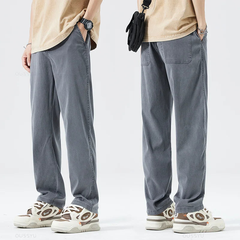 Soft Wide-Leg Drawstring Trousers