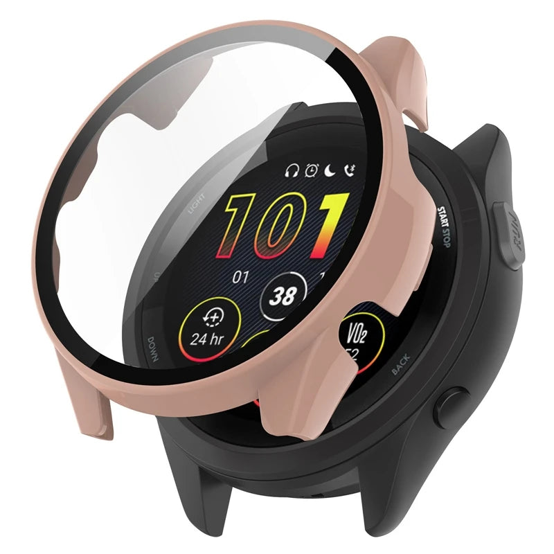 PC Case+Tempered Glass For Garmin Forerunner 265 265S 965 955 255 255S Forerunner 255 255S 955 965 Screen Protector Watch Cover