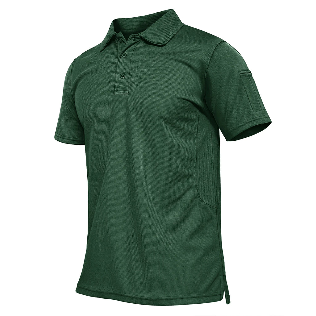 TACVASEN Summer Colorful Fashion Polo Tee Shirts Men's Short Sleeve T-shirt Quick Dry Team Work Green T-Shirt Tee Tops Clothing