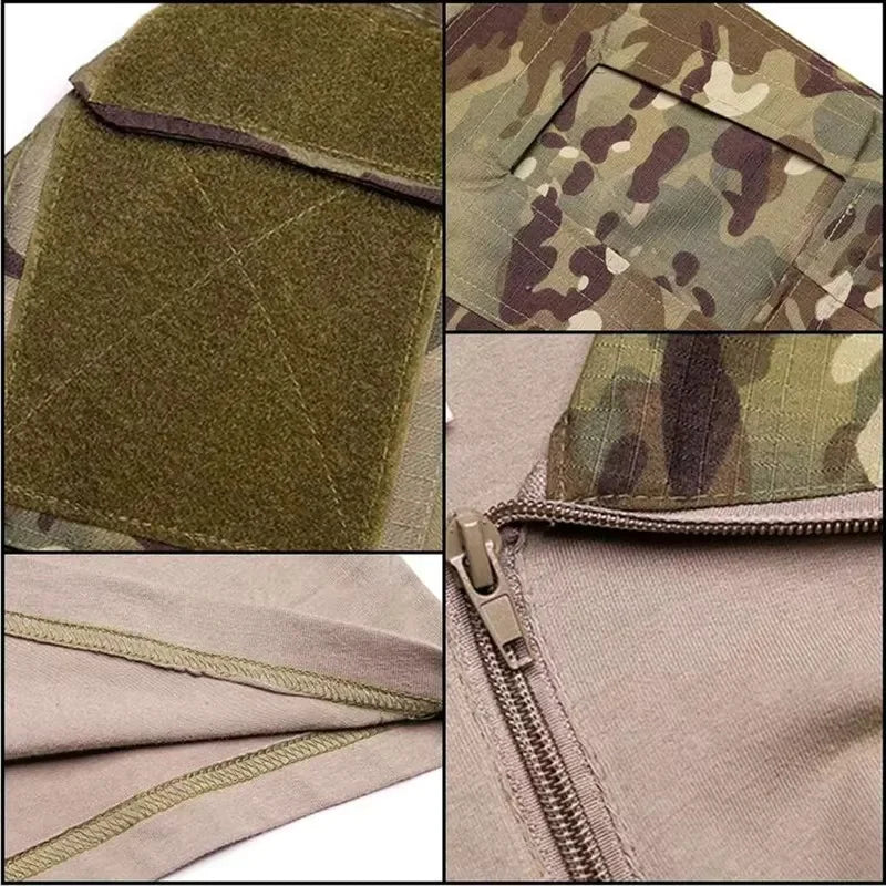 Men's Outdoor Tactical Hiking T-Shirts,Hunting Camouflage Long Sleeve Hunting Climbing Shirt,Male Breathable Sport Clothes