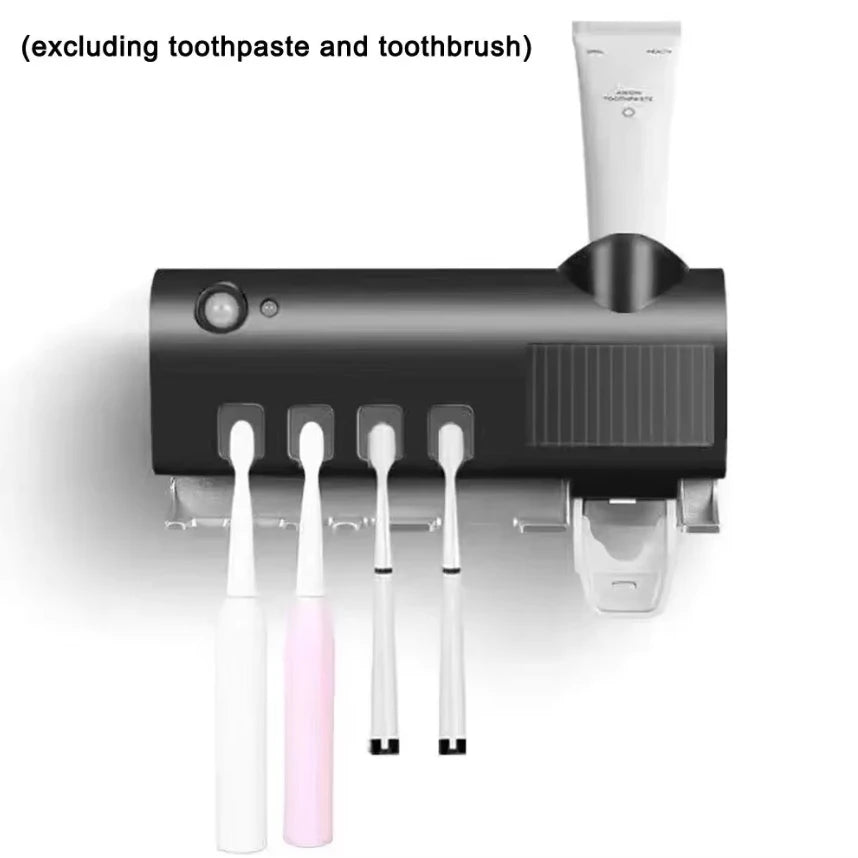 UV Toothbrush Sterilizer with Auto Toothpaste Dispenser