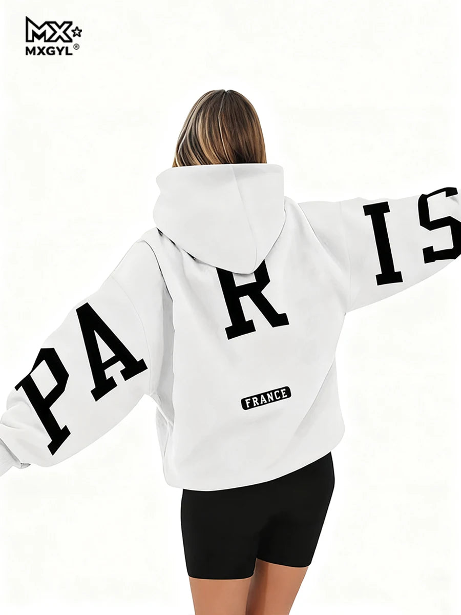 European And American Loose Casual Pullover Hoodie Sweatshirt Coat Printed Letter Pattern High Street Hip-Hop Trendy Men Women