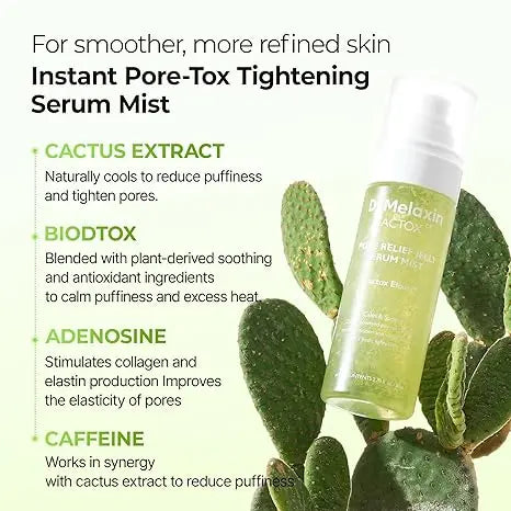 Dr.Melaxin Cactox Pore Relief Jelly Serum Mist, Instant Cooling Face Mist 80ml