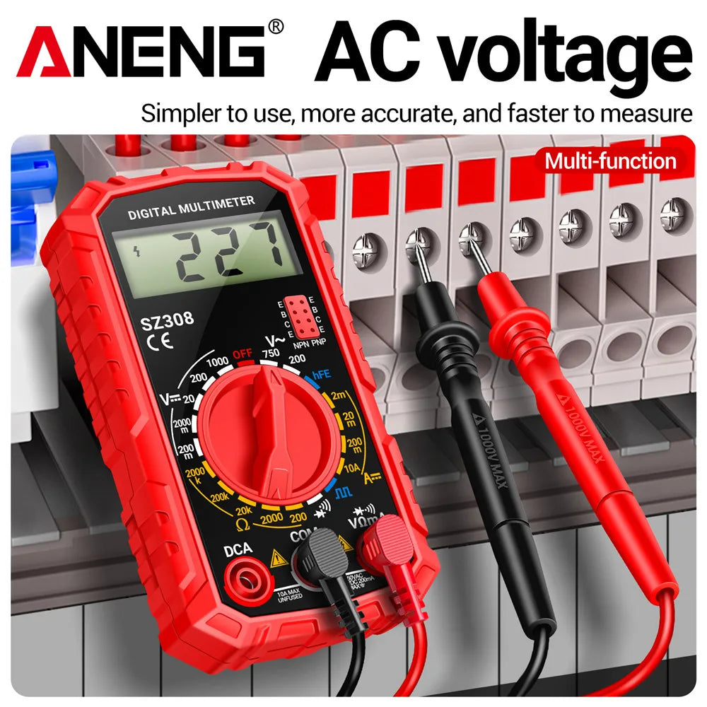 ANENG SZ308 Digital Multimeter – AC/DC Voltage & Current Tester