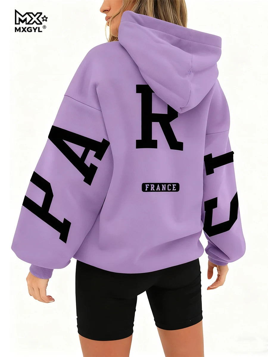 European And American Loose Casual Pullover Hoodie Sweatshirt Coat Printed Letter Pattern High Street Hip-Hop Trendy Men Women