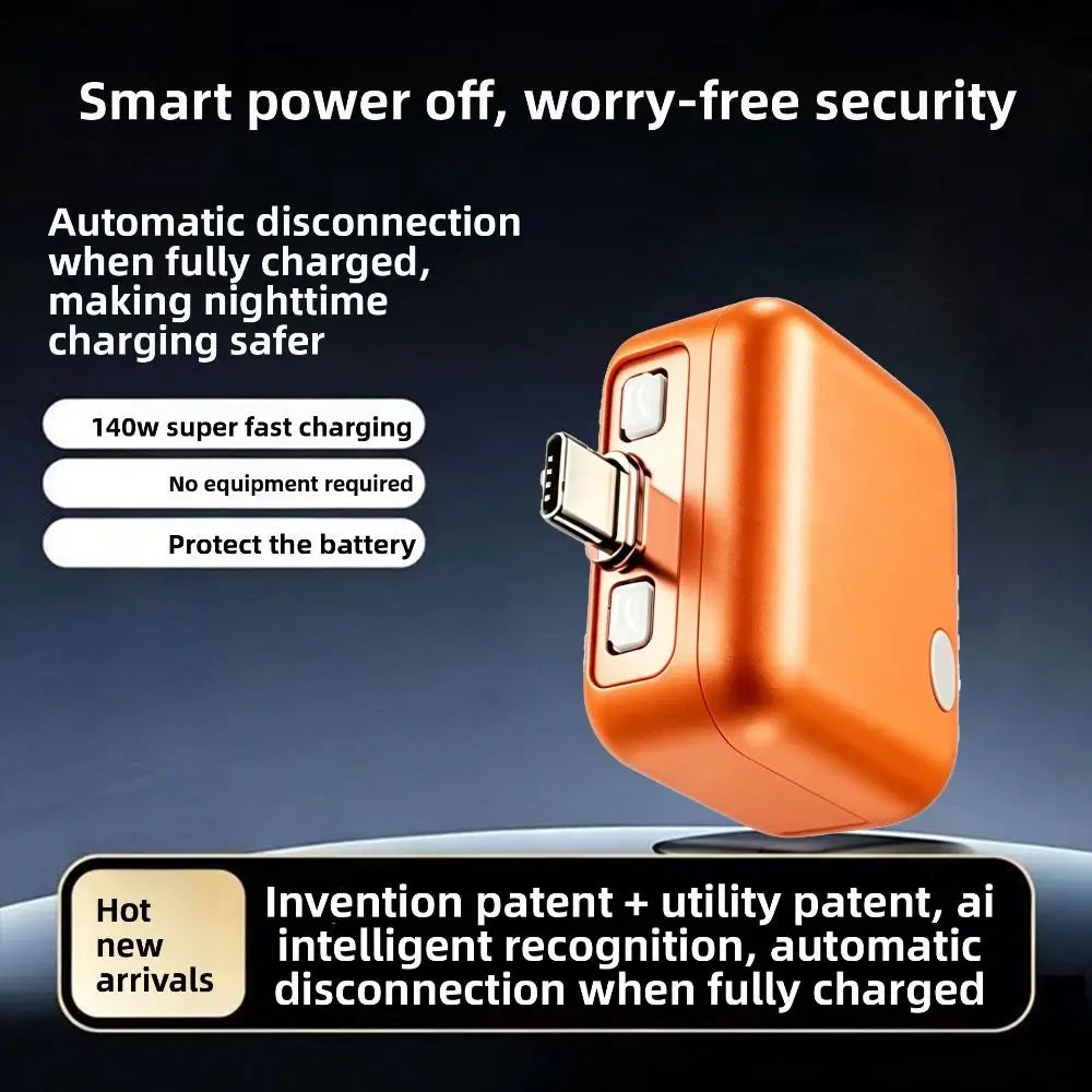 140W Smart Auto Eject Charger Automatic Power Off Mobile Phone Charging Accessories Automatic Power-off Charger