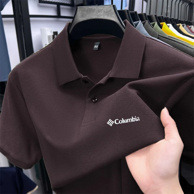 Cotton100% Men's Summer Luxury High Quality Short Sleeves Polo Shirt Letter Printing 25colors Brand T-Shirt Business Men's Wear