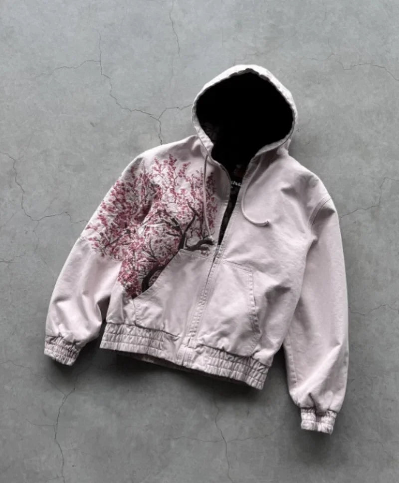 Korean Fashion Simple Gray Double-Sided Oversized Zipper Hoodie Women's Y2K New Harajuku Gothic Casual Joker Couple Street Wear